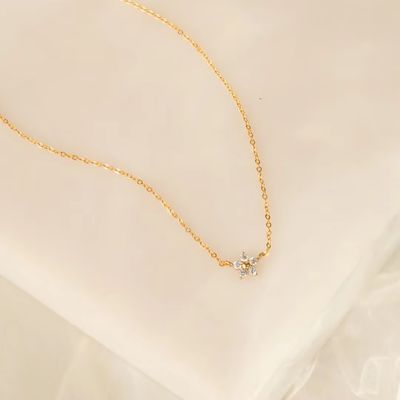 Wanita OEM / ODM 925 Sterling Silver Kalung Tanpa Batu Utama