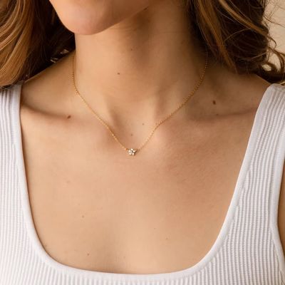 Wanita OEM / ODM 925 Sterling Silver Kalung Tanpa Batu Utama
