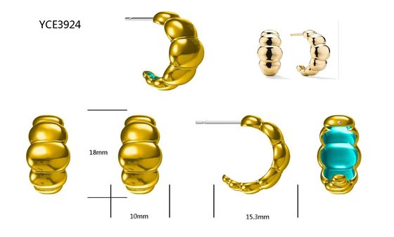 Anting-anting Stud Bulan Sabit Berlapis Emas 18K Rhodium – Anting-anting Hoop Kubah Elegan untuk Wanita, Sempurna untuk Sehari-hari & Pesta