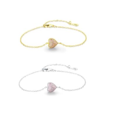 Gelang Hati Perak Sterling 925 dengan Zirkon untuk Wanita