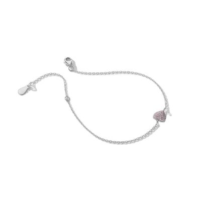 Gelang Hati Perak Sterling 925 dengan Zirkon untuk Wanita