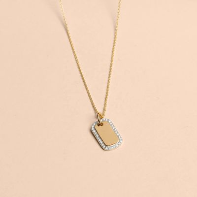 Kalung Ukiran Zirkon Berlapis Emas Rhodium Perak Sterling 925