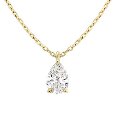 Kalung Liontin Zirkon Potongan Pir Perak Murni 925 untuk Wanita