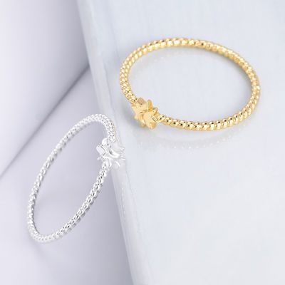 Cincin Bulan Matahari Perak Sterling 925 Lapis Emas 18K Perhiasan Unisex