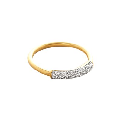 Cincin Tumpuk CZ Lapis Emas 18K Perak Sterling 925 untuk Wanita