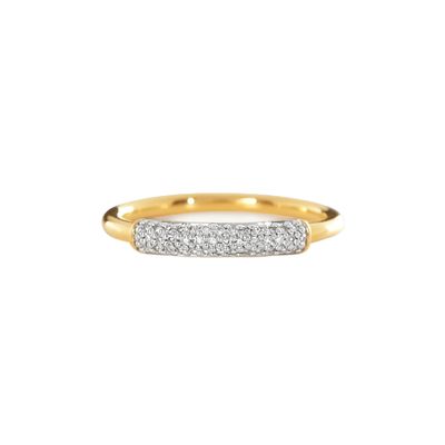 Cincin Tumpuk CZ Lapis Emas 18K Perak Sterling 925 untuk Wanita
