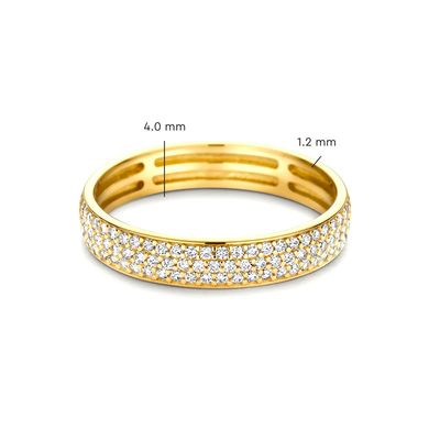 Cincin Setengah Abadi CZ Lapis Emas 18K Perak Sterling 925 untuk Wanita