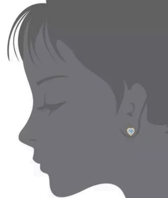 Anting-anting Bayi Stud Hati CZ Berlapis Emas 14K Perak Sterling 925