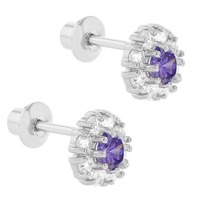 Anting-anting Stud Bunga Perak 925 dengan CZ untuk Anak-anak 30PRS MOQ