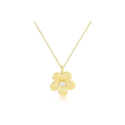 925 Sterling Silver Material Type Gold Plated Dainty Cherry Blossom Flower Pendants