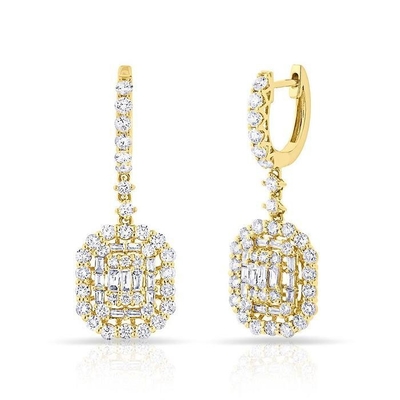 Earrings CZ Putih 925 Sterling Perak Gaya Klasik untuk pertunangan dan pernikahan