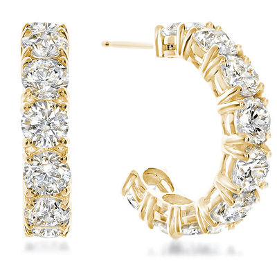 Earrings CZ Hoop Berlian Putih Besar untuk Perayaan Ulang Tahun di 925 Sterling Perak