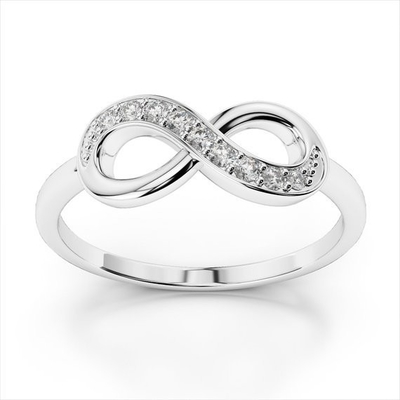 White CZ Stone Love Infinity Rings dalam Perak Sterling 925 untuk Percintaan Abadi