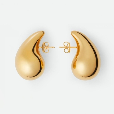 Ringan 18K Plated Emas Besar Drop Earrings Wanita Perhiasan di 925 Sterling Perak