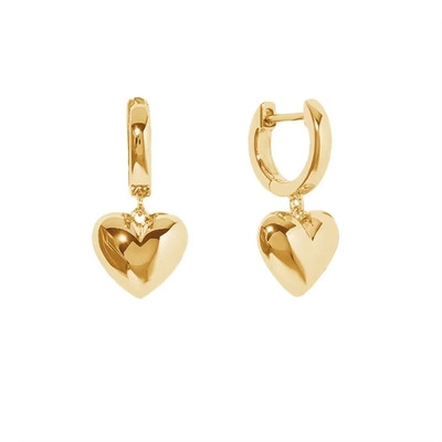 Anting-anting Rumbai Hati Berongga Tetes Air Berlapis Emas 18K untuk Acara Hadiah