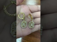 Earrings CZ Putih 925 Sterling Perak Gaya Klasik untuk pertunangan dan pernikahan