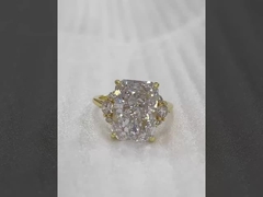 18K emas dilapisi Batu Utama CZ Vintage Pernikahan 925 Sterling Perak Cincin untuk Gadis