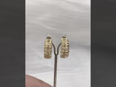 18K emas berlapis multi kecil dot manik-manik Hoop anting-anting untuk wanita gadis 2021