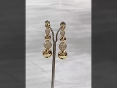 Inspirasi Agama S925 Sterling Perak Permata Earrings Drop di 18K Plating Emas