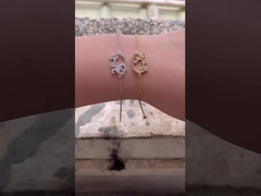 925 Sterling Silver Gajah Gelang Dengan Micro Insert Teknologi Dan White Diamond CZ