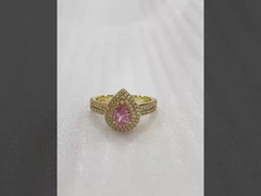 Putih CZ 925 Perak Sterling cincin pertunangan 18K Plating emas Baguette Cut