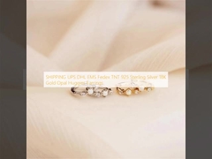 PENGIRIMAN UPS DHL EMS Fedex TNT 925 Perak Sterling 18K Emas Opal Anting Huggies