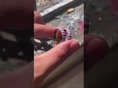 925 Sterling Silver Enamel Perempuan Cincin dengan Handmade 18K Gold Plated Eternity Band